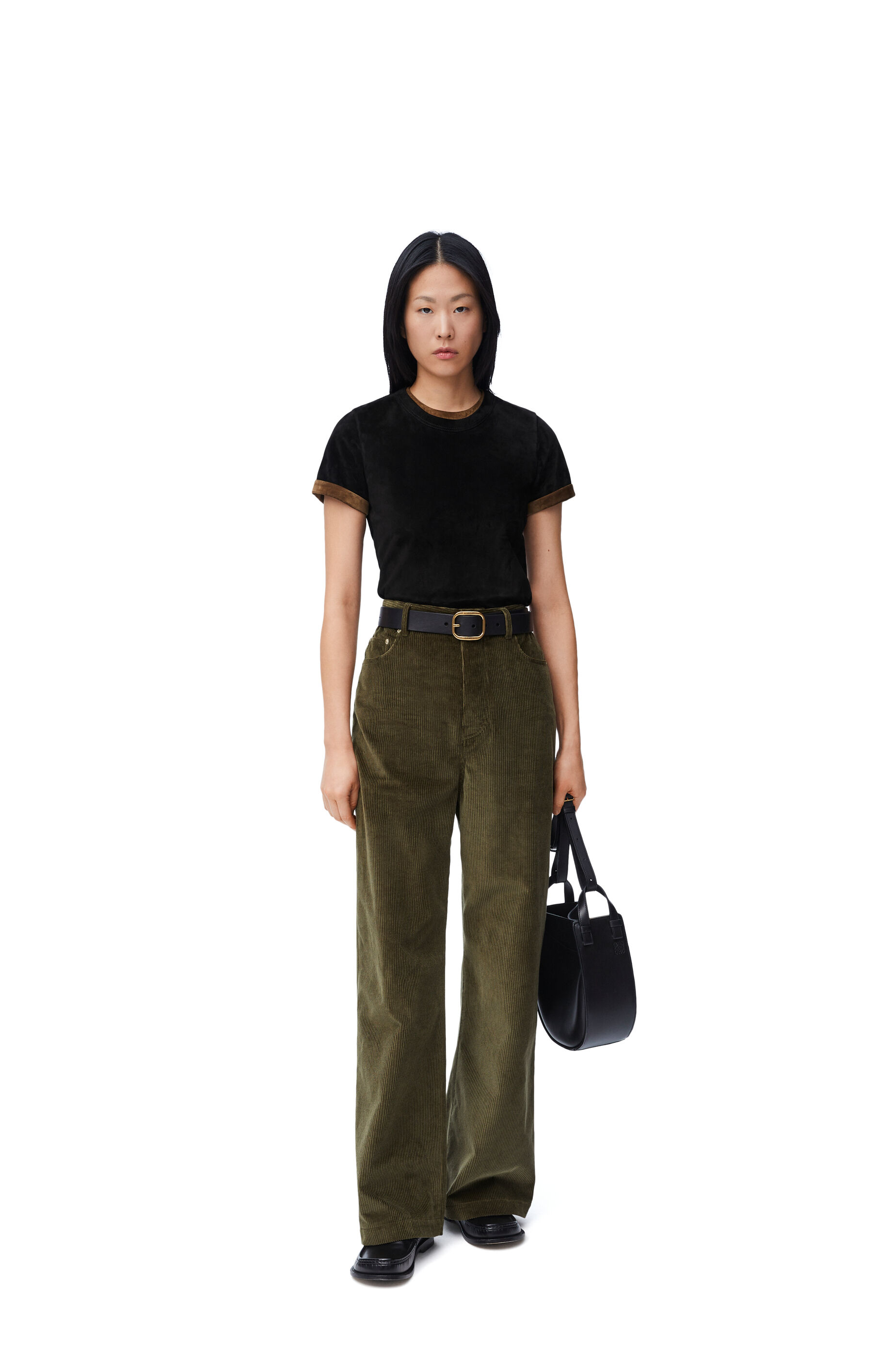 トップス（スエードカーフ） ブラック/カーキグリーン - LOEWE