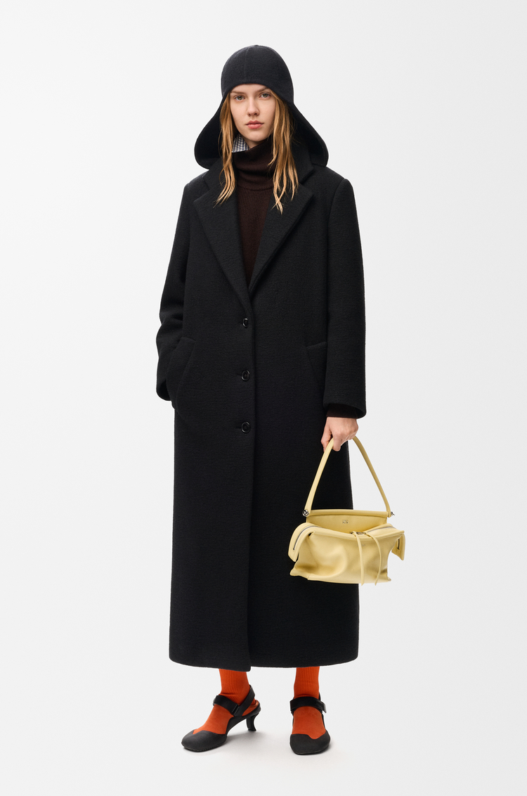 LOEWE Abrigo con capucha en cashmere Negro