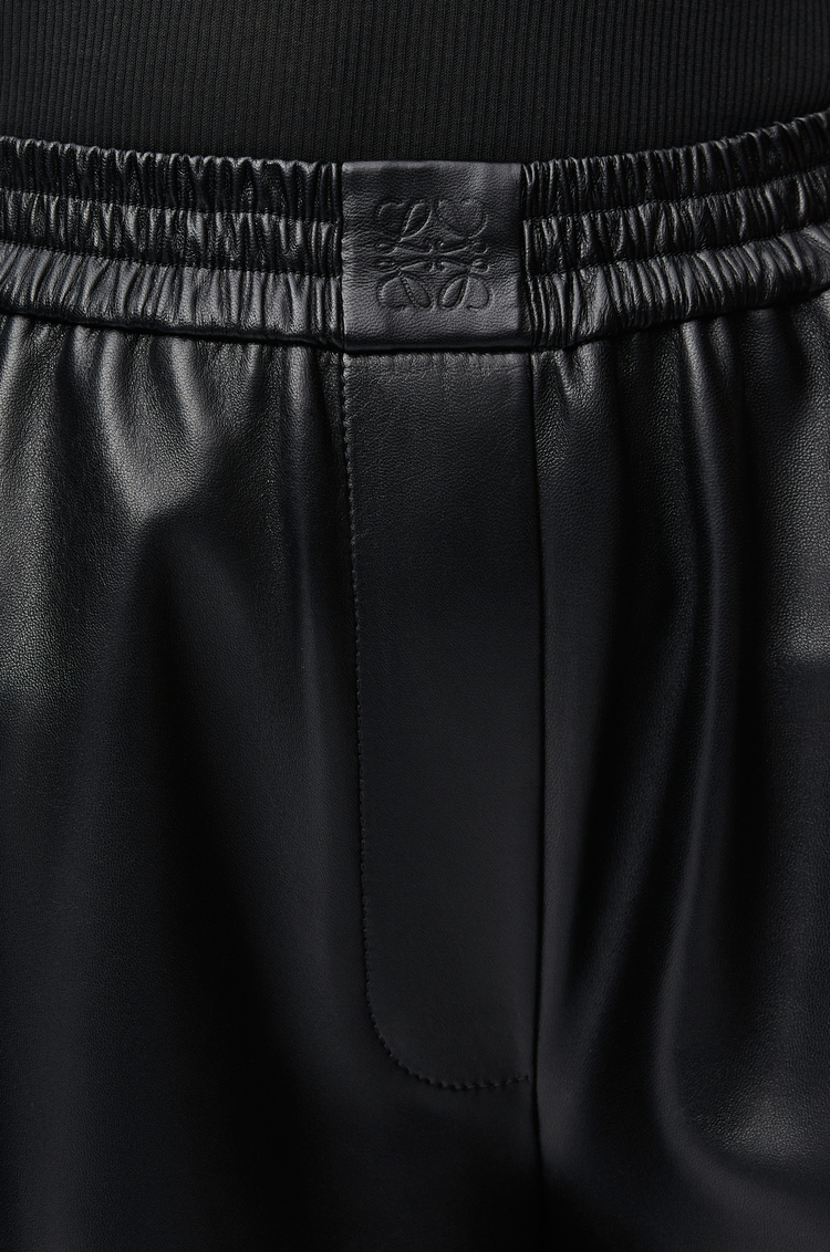 LOEWE Cropped trousers in nappa lambskin Black