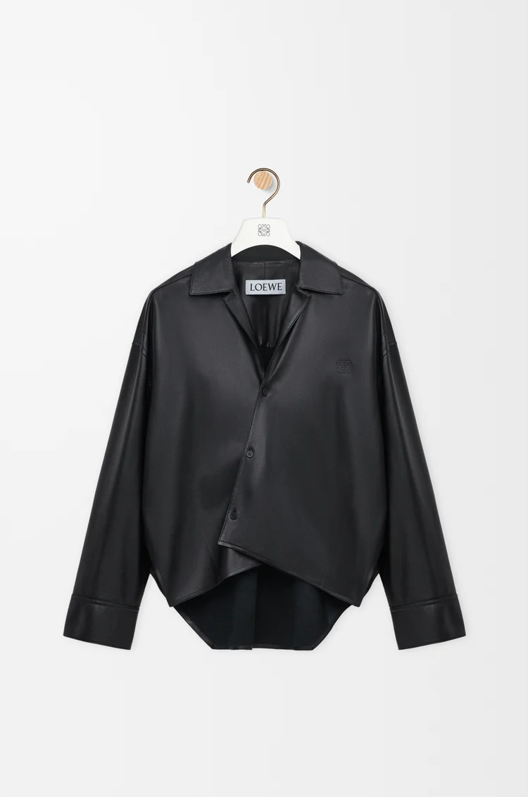 LOEWE Camisa en piel napa de cordero Negro