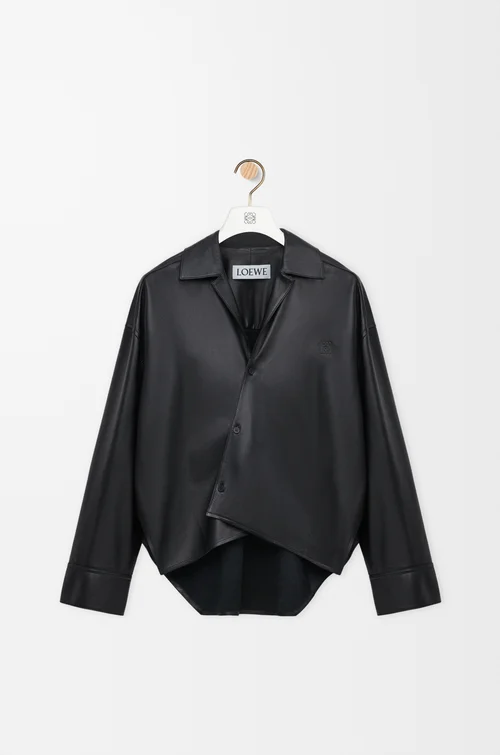 LOEWE Camisa en piel napa de cordero Negro