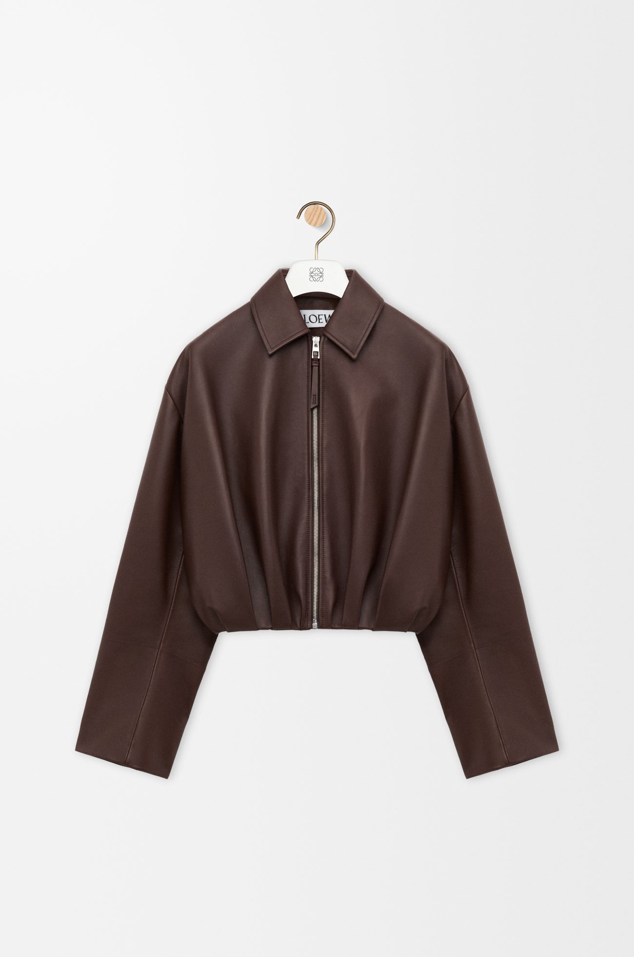LOEWE Draped jacket in nappa lambskin Chocolate Brown plp_rd