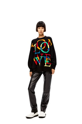 LOEWE LOEWE love sweater in wool Black/Multicolor plp_rd