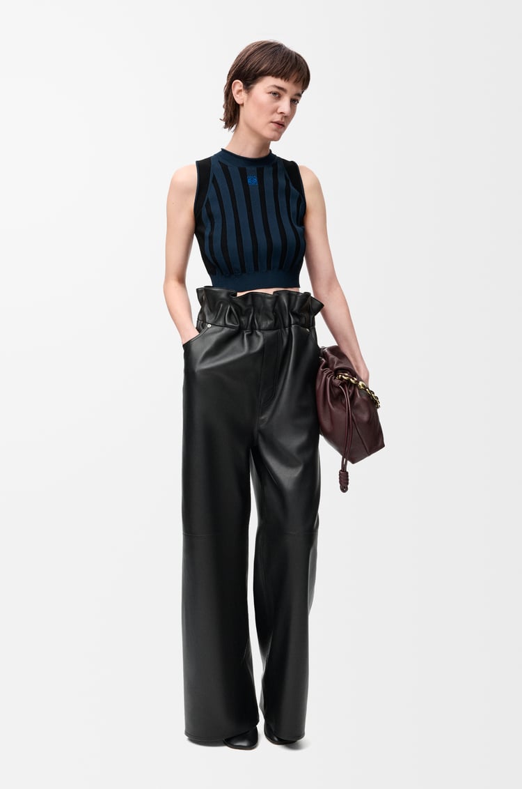 LOEWE Top en mezcla de viscosa elástica Azul Marino/Negro
