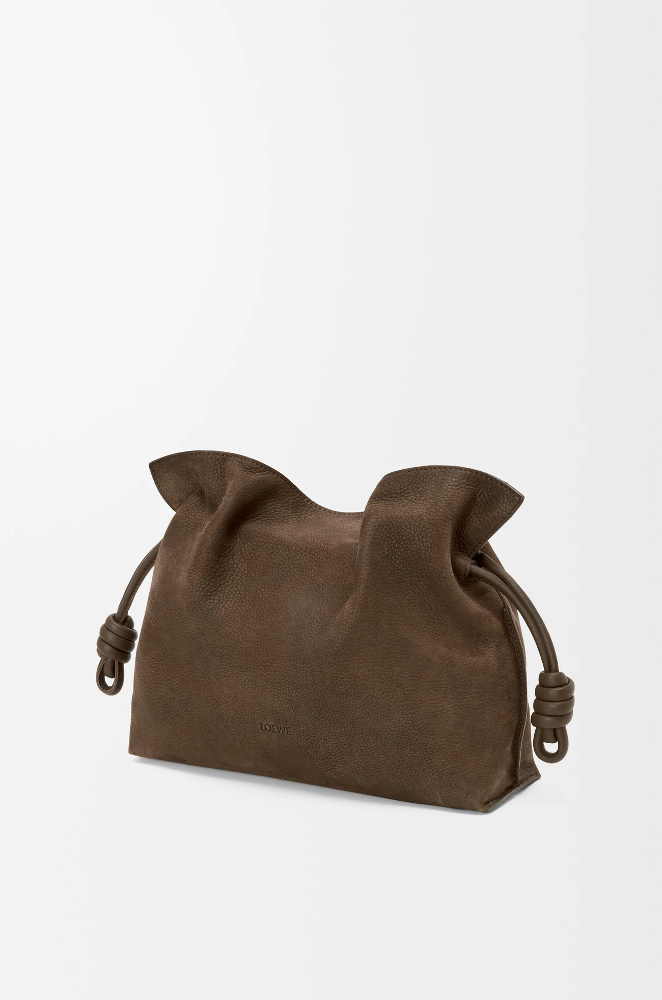 LOEWE Pochette Flamenco media in nabuk granato Tundra