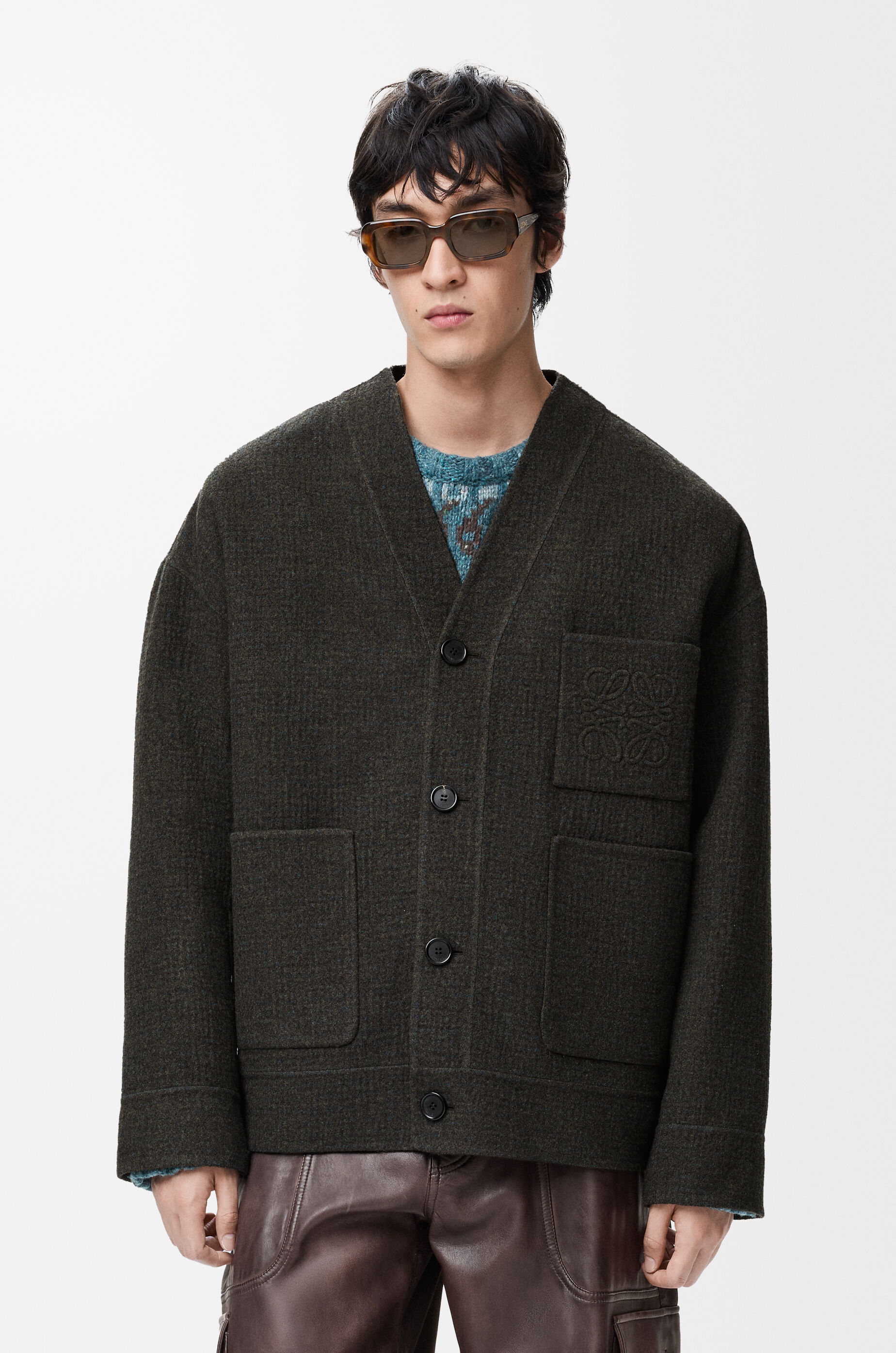 カーディガン（ウール&シルク） ブラウン - LOEWE