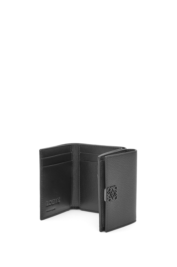 LOEWE Anagram trifold wallet in pebble grain calfskin Black