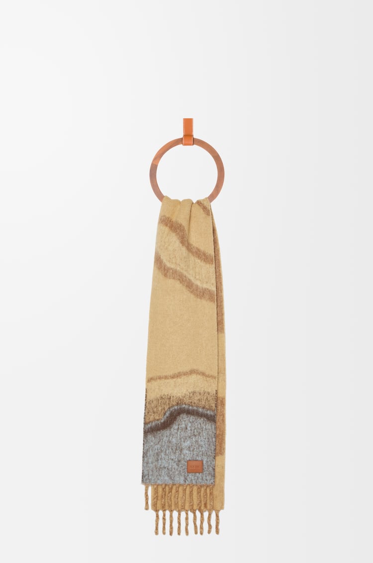 LOEWE Scarf in alpaca and wool blend Camel/Multicolor