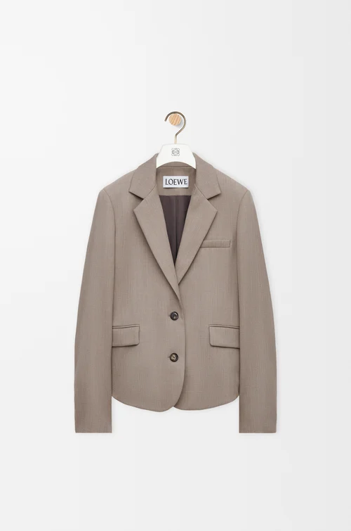 LOEWE Tailored jacket in wool Beige Melange
