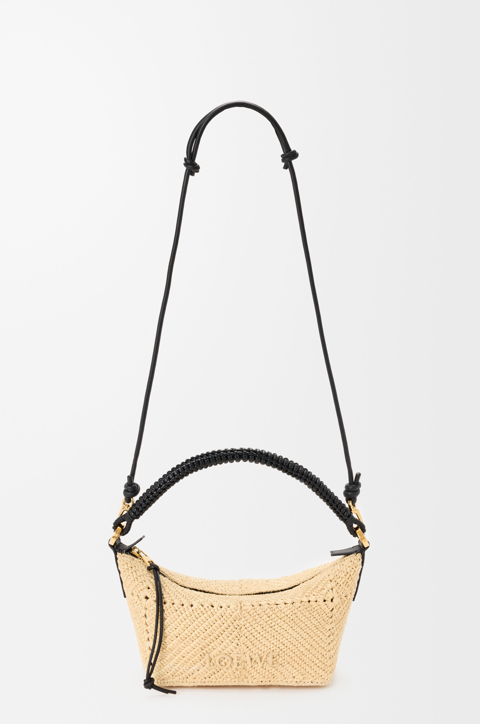 Cala mini bag in classic calfskin and raffia Beige - LOEWE Europe