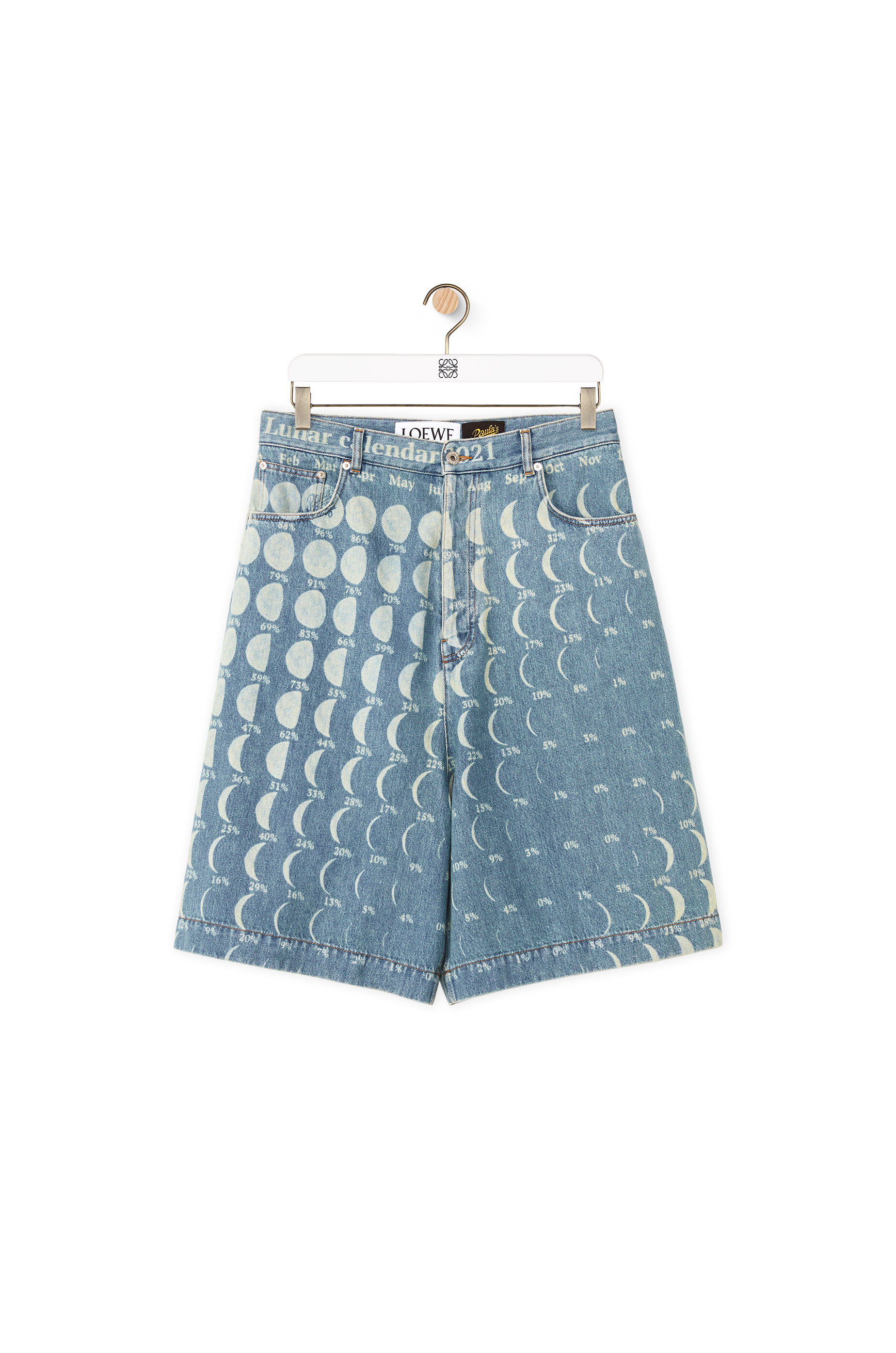 Moon calendar shorts in cotton Blue Print LOEWE