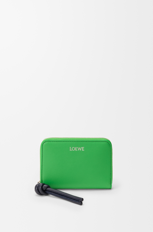 LOEWE ジップ コインパース（シャイニーナパカーフ） クローバーグリーン/ディープネイビー