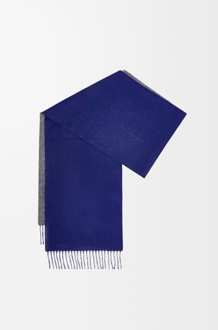 LOEWE Scarf in wool and cashmere Grey/Blue