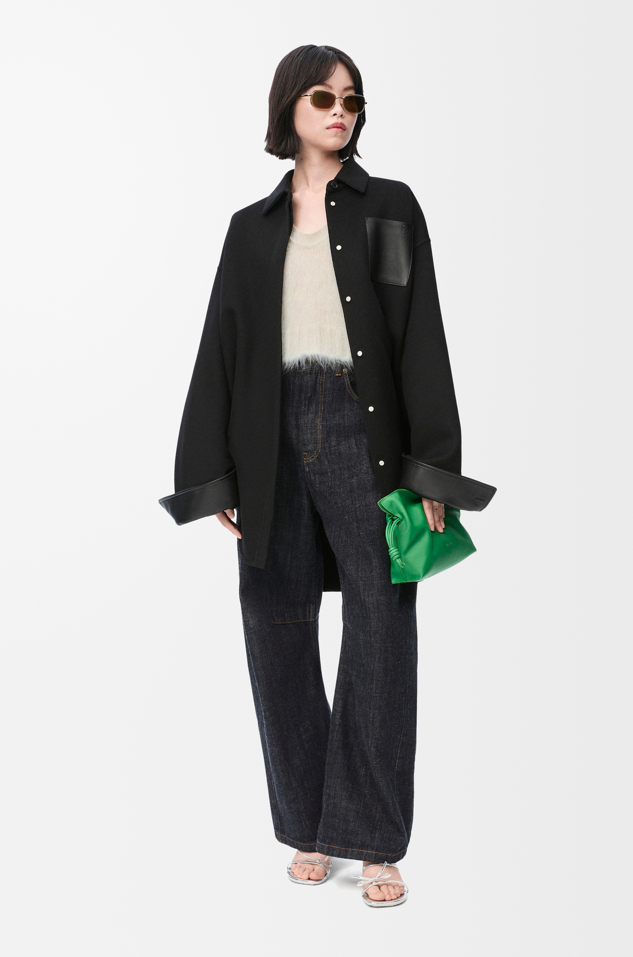 LOEWE Overshirt in wool and cashmere Black plp_rd