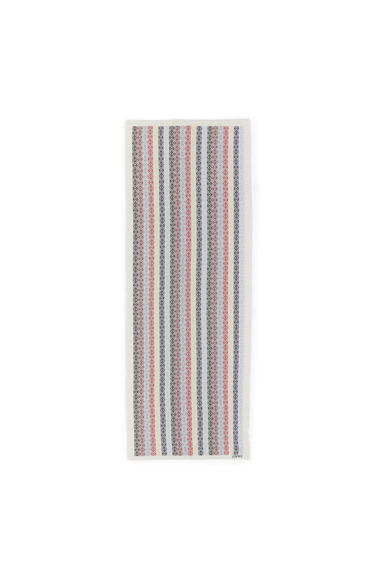 LOEWE 70 x 200 cm ロエベ アナグラム スカーフ（ウール＆カシミヤ） ブルー/レッド