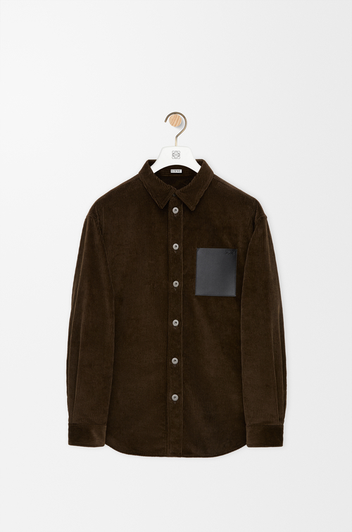 LOEWE Shirt in cotton corduroy Brown