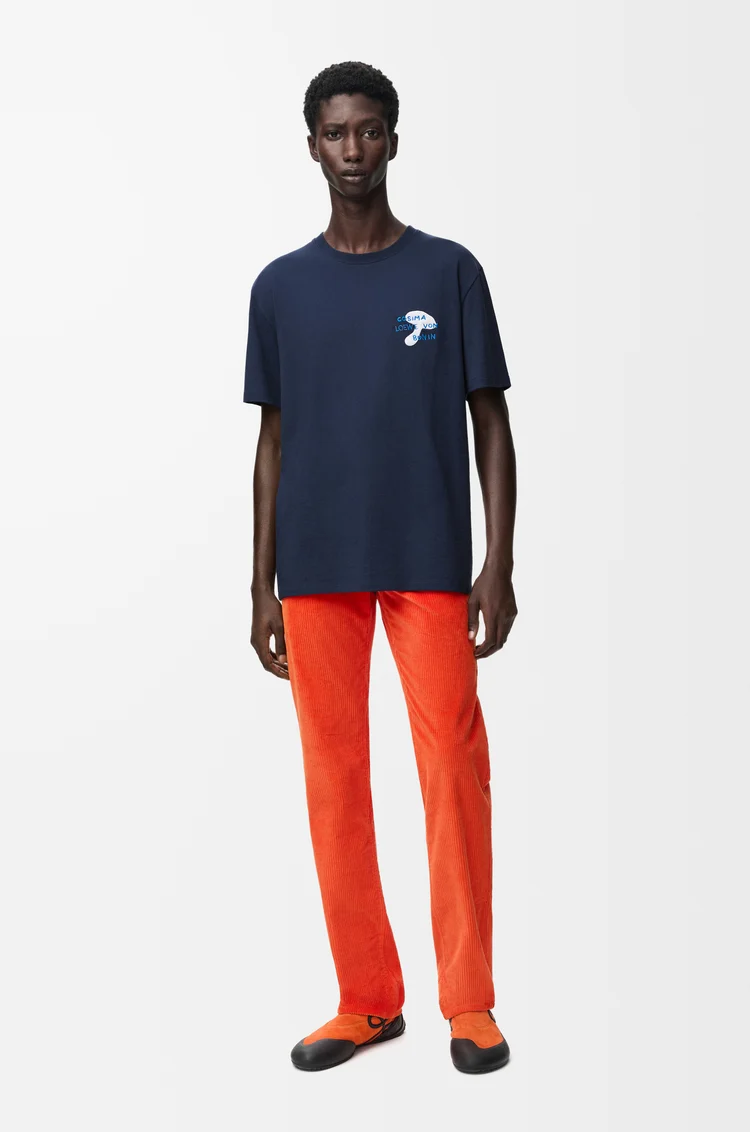 LOEWE Relaxed fit T-shirt in cotton Navy Blue