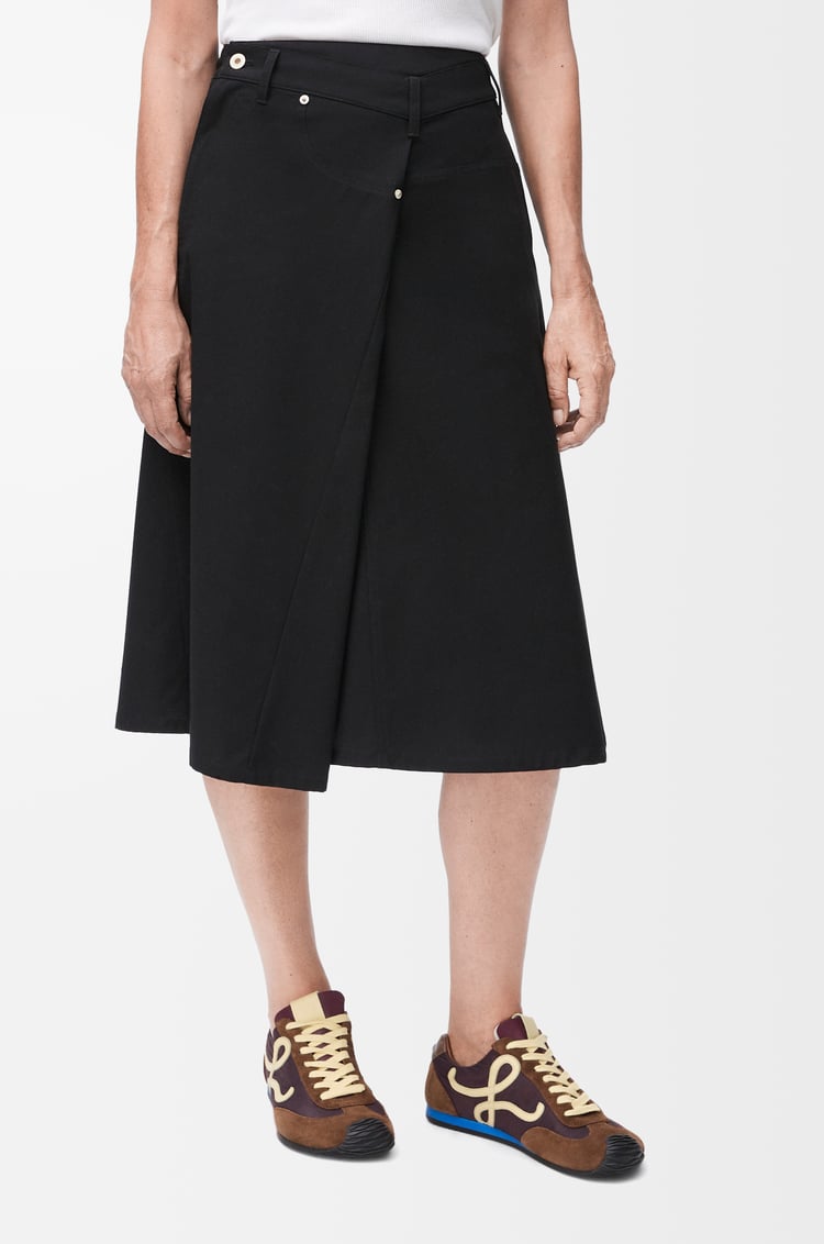 LOEWE Deconstructed skirt in cotton Black