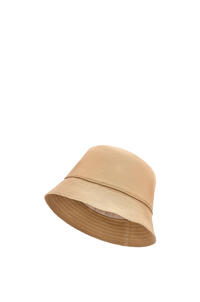 LOEWE Sombrero de pescador en lona y piel de ternera Arena/Bronceado