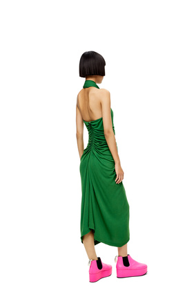 LOEWE Halterneck dress in viscose crepe jersey Forest Green plp_rd