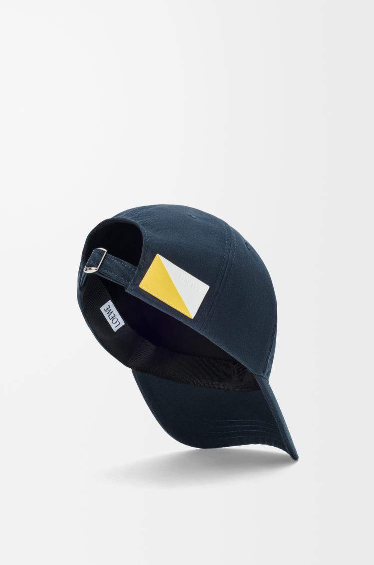 LOEWE 棉質 Flag 貼飾鴨舌帽 深海軍藍