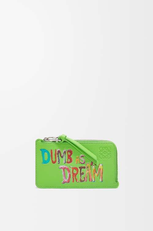 LOEWE Tarjetero-monedero Dumb as a Dream en piel de ternera Verde Vivo/Multicolor plp_rd