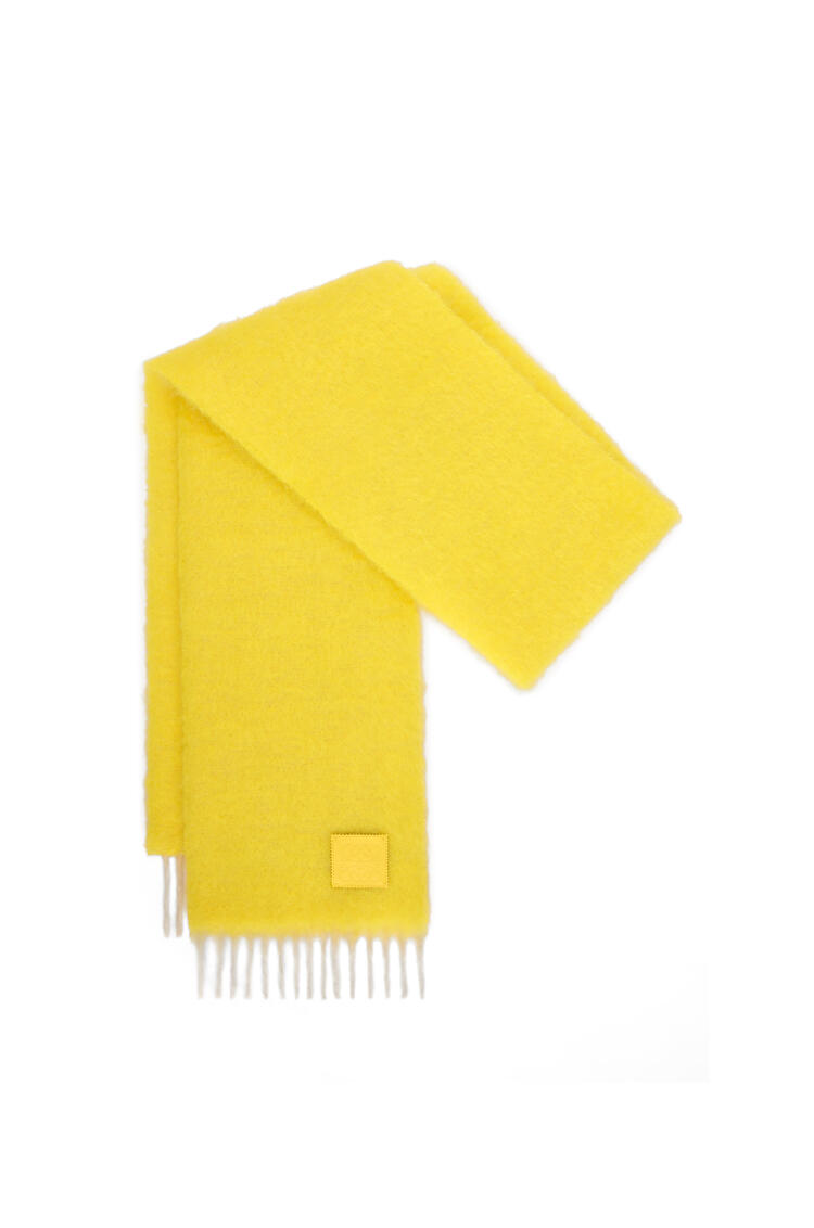 LOEWE 羊毛與馬海毛混紡圍巾 黃色