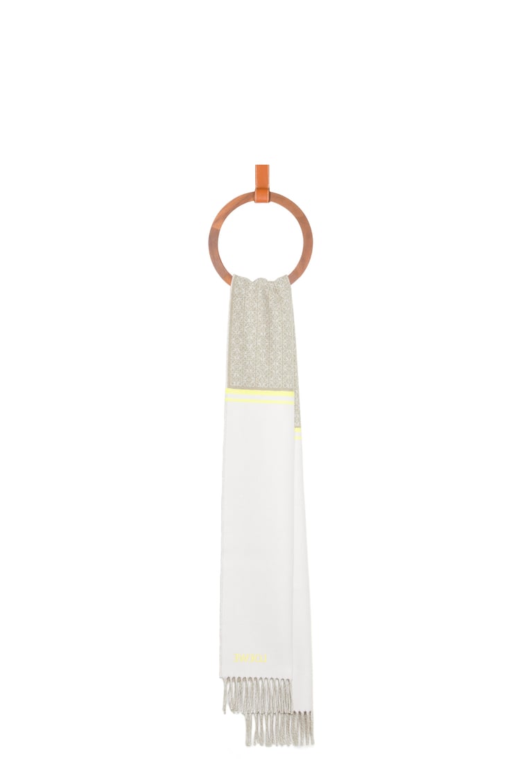 LOEWE Bufanda en lana y cashmere Marrón/Crema