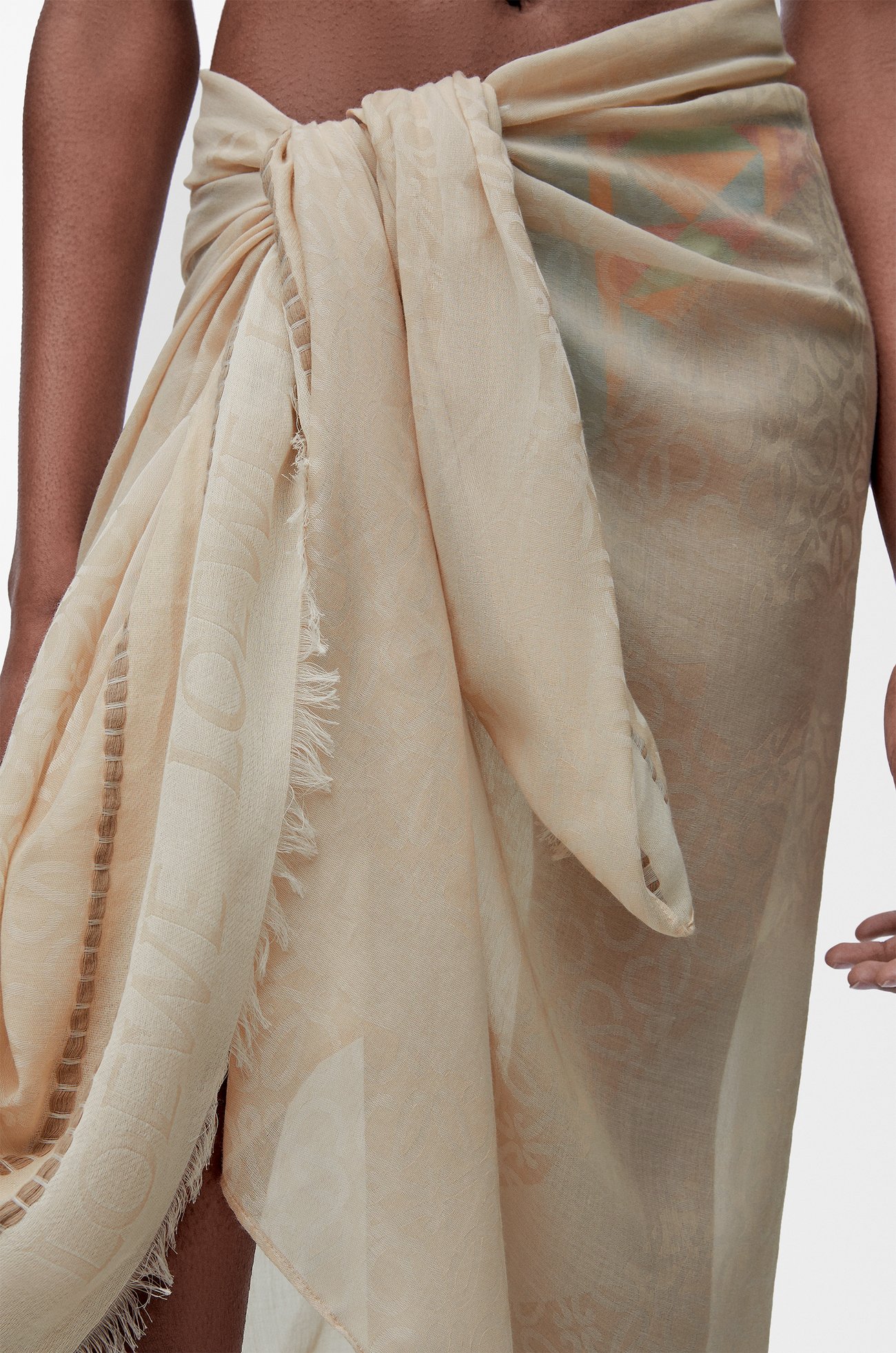 LOEWE Pareo in cotton Light Beige