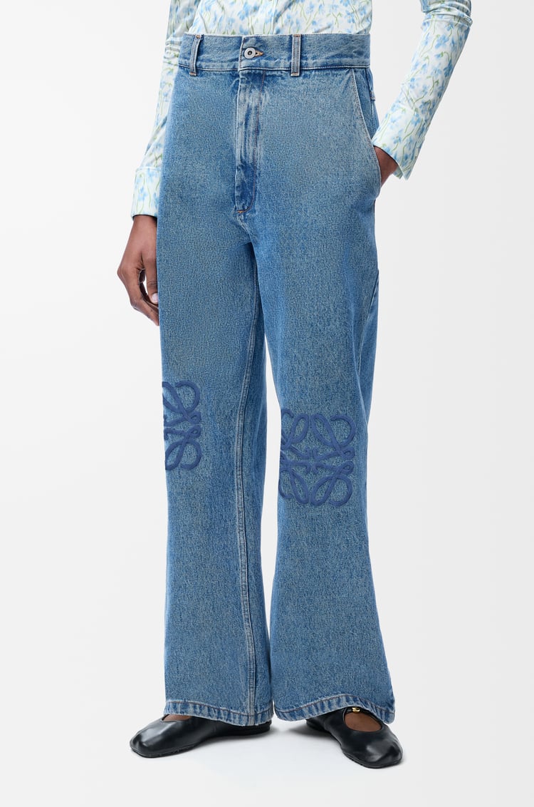 LOEWE Anagram baggy jeans in cotton Jeans Blue