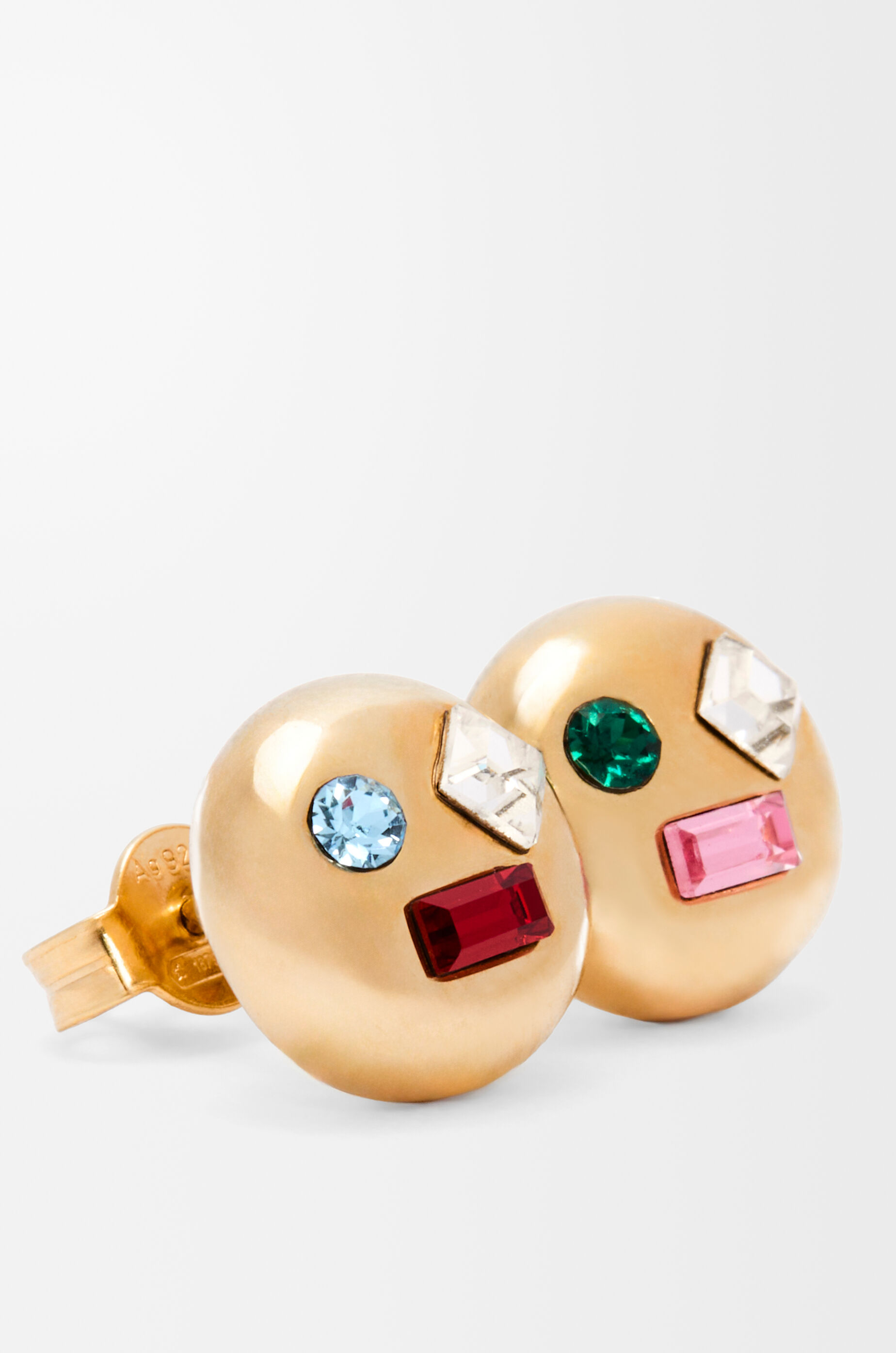 アナグラム ペブル ピアス（スターリングシルバー&クリスタル