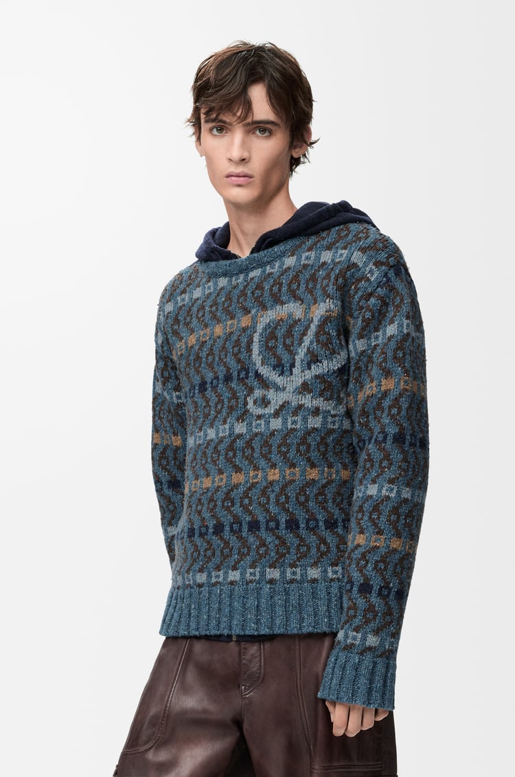 LOEWE Jersey en mezcla de lana Azul/Multicolor