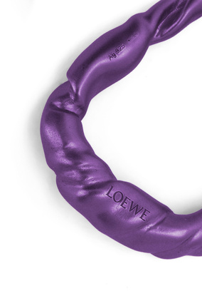 LOEWE 紋銀納帕皮革扭曲環形耳環 Dark Purple plp_rd