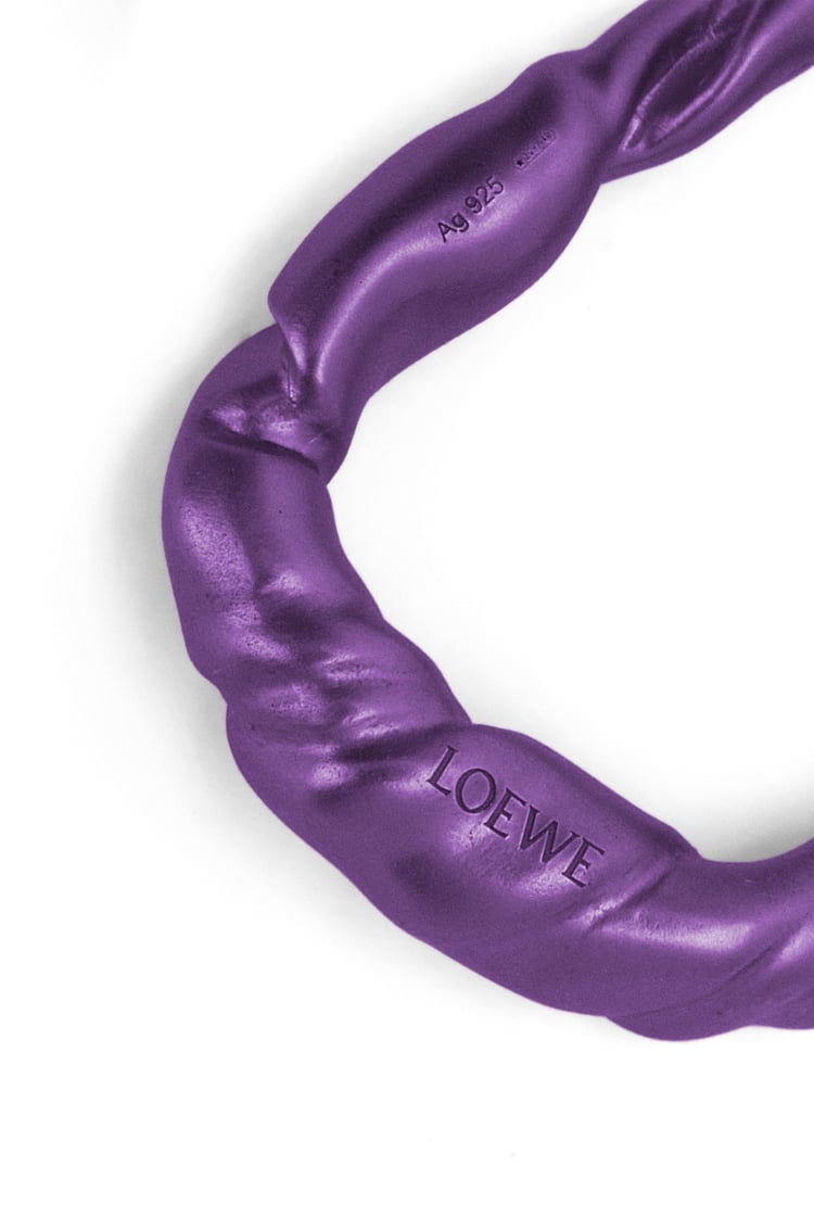 LOEWE Nappa twist loop earrings in sterling silver Dark Purple