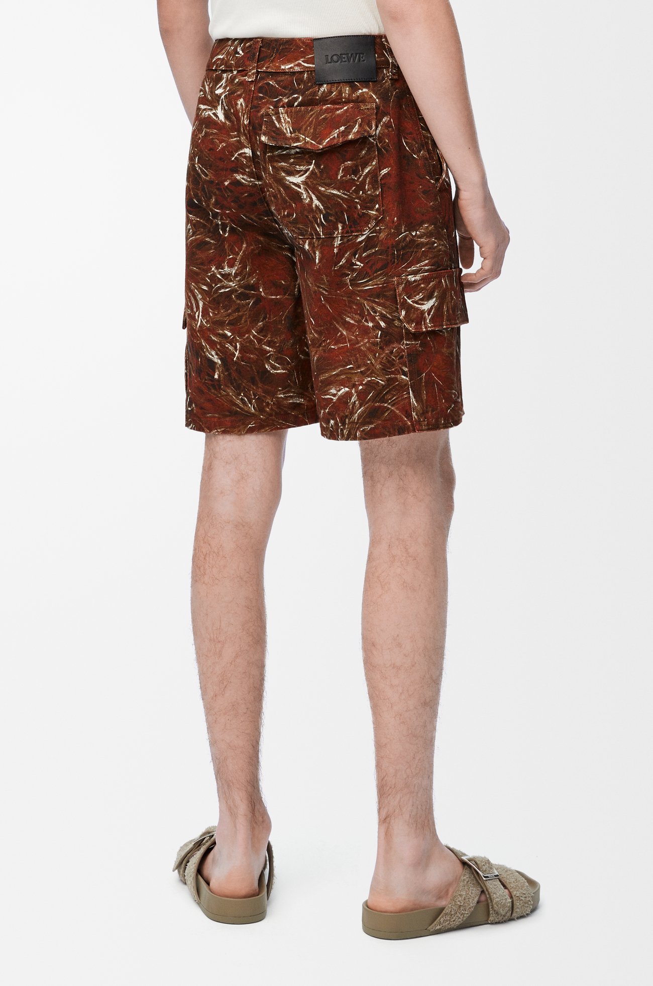 LOEWE Cargo shorts in denim Dark Brown/White