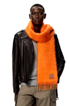 LOEWE 羊毛和马海毛围巾 橙色 plp_rd