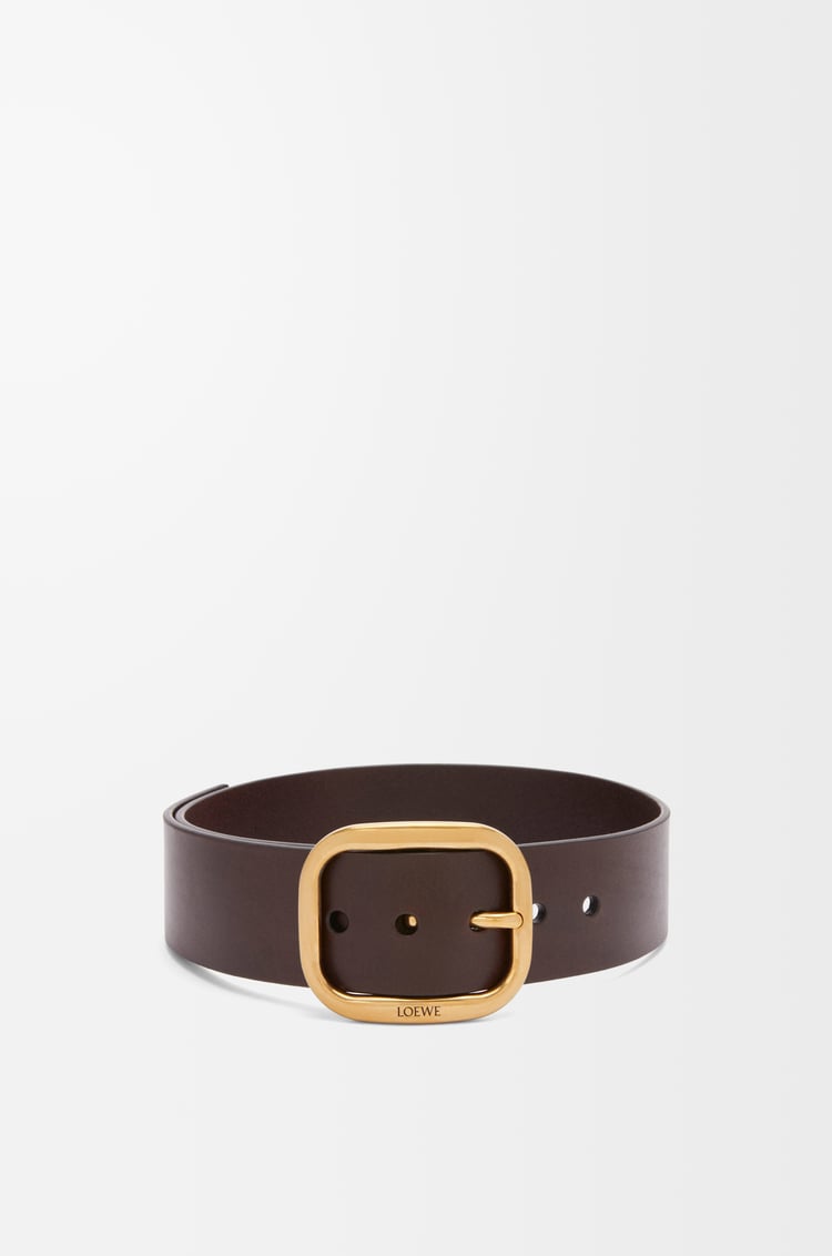 LOEWE Ceinture Rounded Soft en cuir de veau classique Marron Foncé