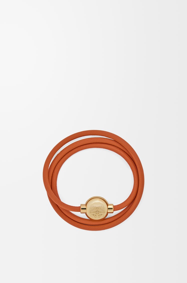 LOEWE 牛皮革 Pebble 手链 橙色/金色