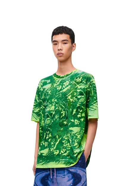 LOEWE Camiseta de corte holgado en algodón Verde/Multicolor plp_rd