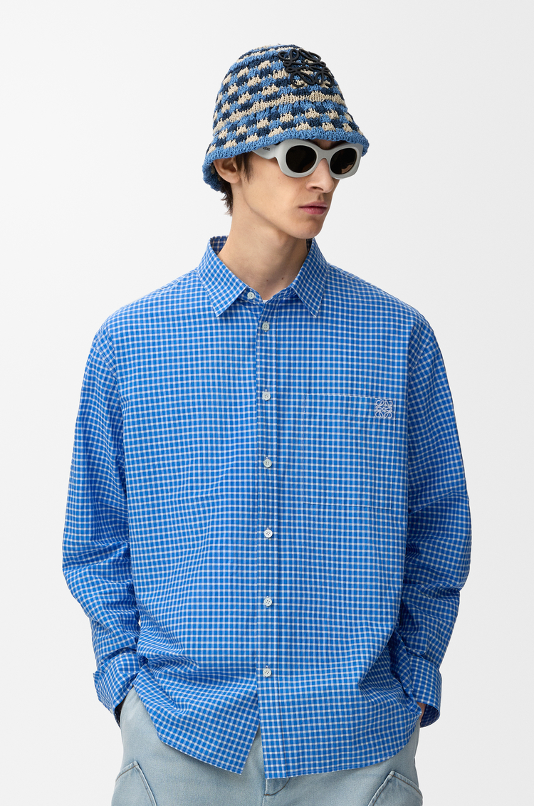 LOEWE Camisa en algodón Azul/Blanco