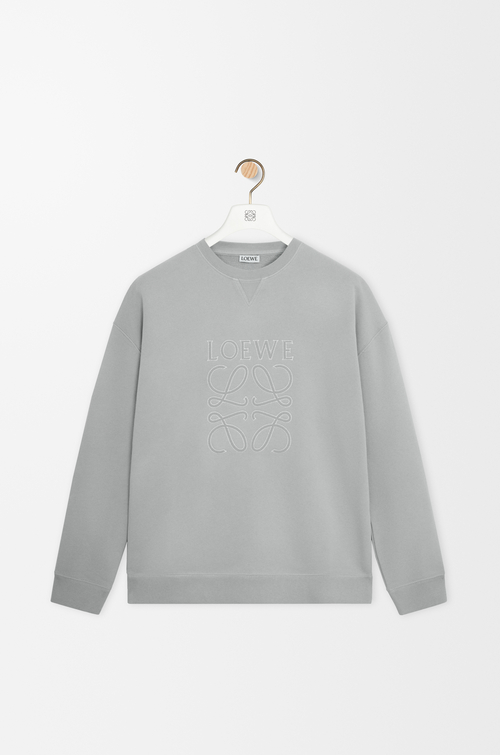 LOEWE Sweatshirt décontracté en coton Gris Clair
