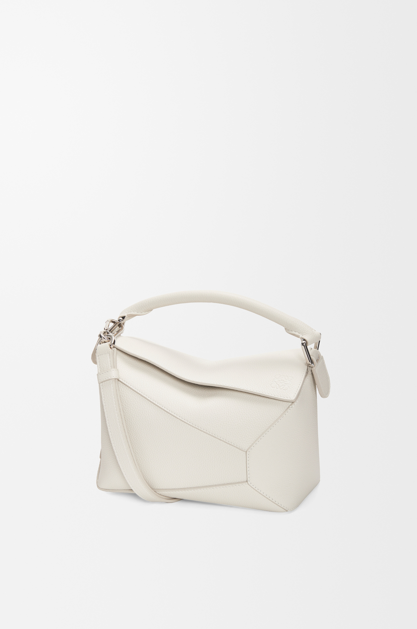 Small Puzzle Edge bag in soft grained calfskin White - LOEWE USA 