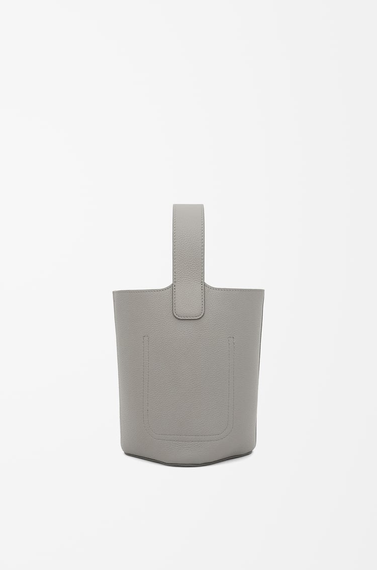 LOEWE Mini Pebble Bucket bag in soft grained calfskin Pearl Grey