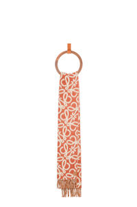 LOEWE Anagram scarf in alpaca and wool Orange/White