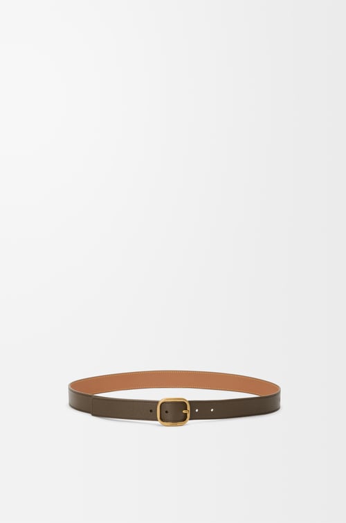 LOEWE Rounded soft belt in supple grained calfskin Tundra/Gold