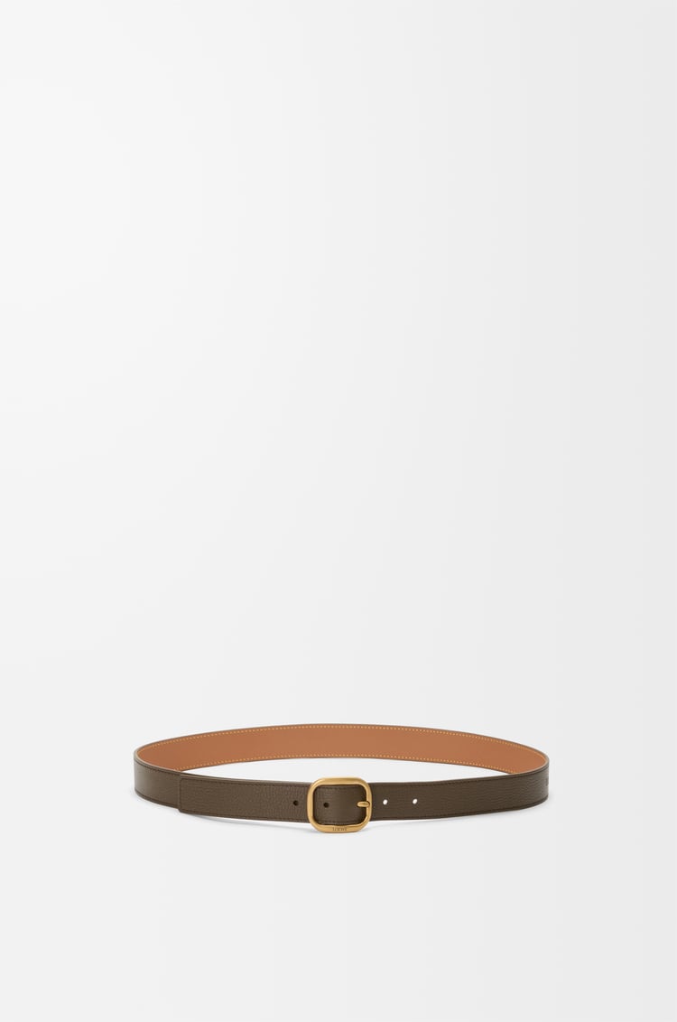 LOEWE 柔軟粒面小牛皮腰帶 苔原色/金色
