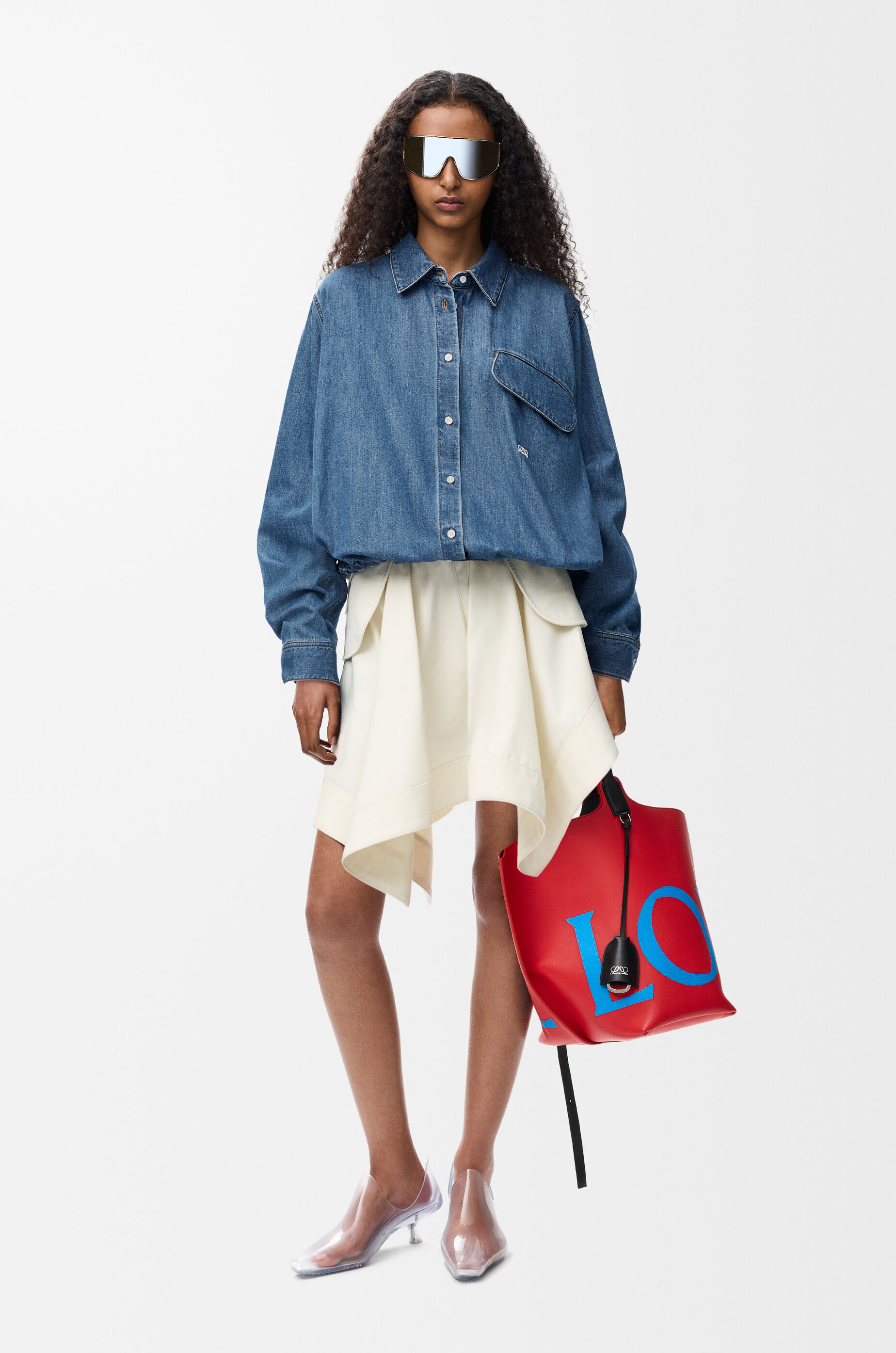 Belted shirt in denim Blue - LOEWE USA Official Website