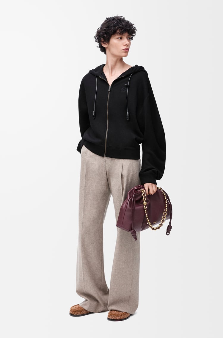 LOEWE Sudadera Flamenco con capucha en mezcla de algodón Negro