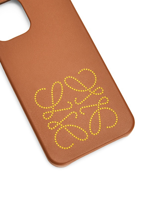 LOEWE Brand phone cover in calfskin for iPhone 12 Pro Max Tan plp_rd
