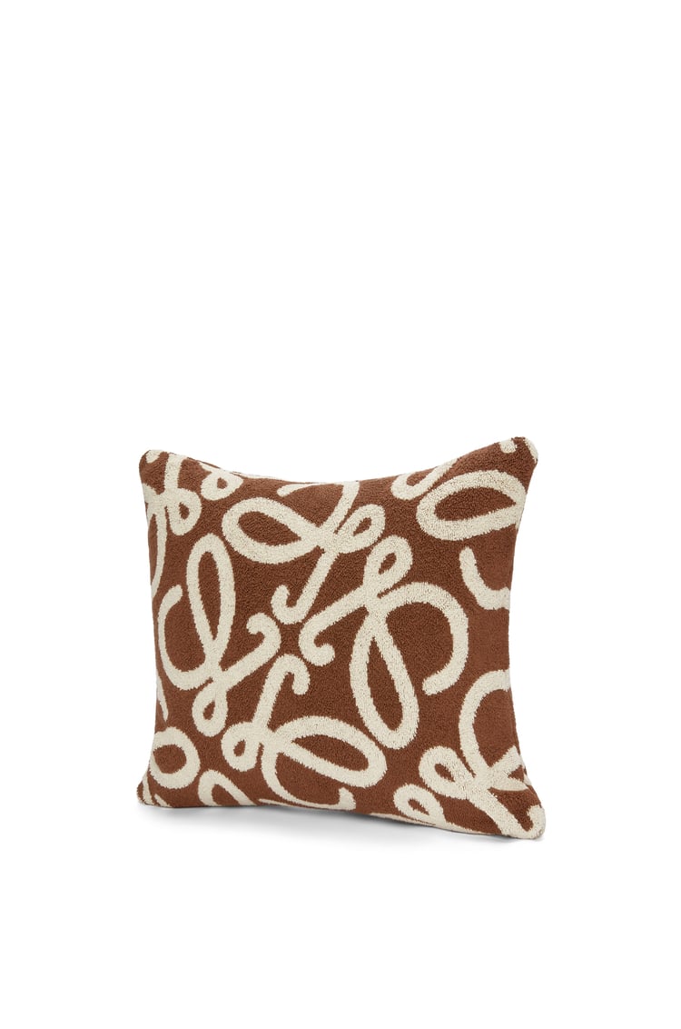 LOEWE Cushion in cotton Brown/Beige